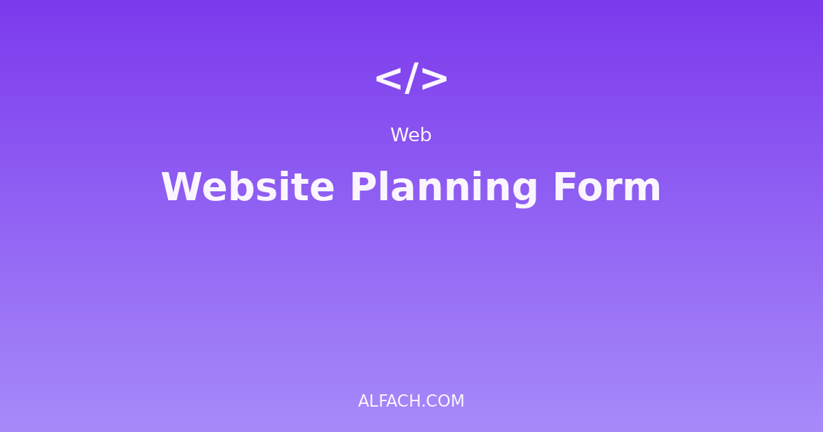 Website Planning Form