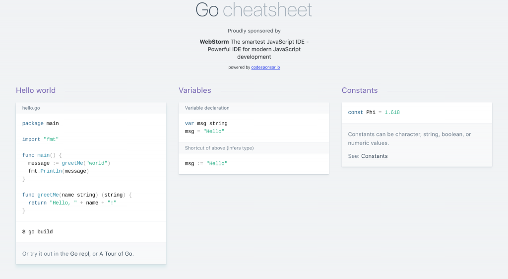 Go cheatsheet